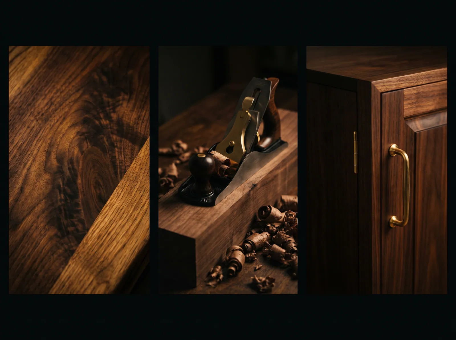 Rich walnut and oak grain